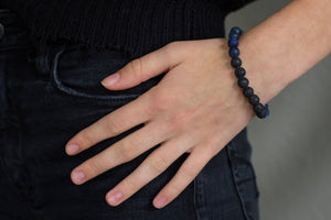 Matte Sodalite Lava Diffuser Bracelet
