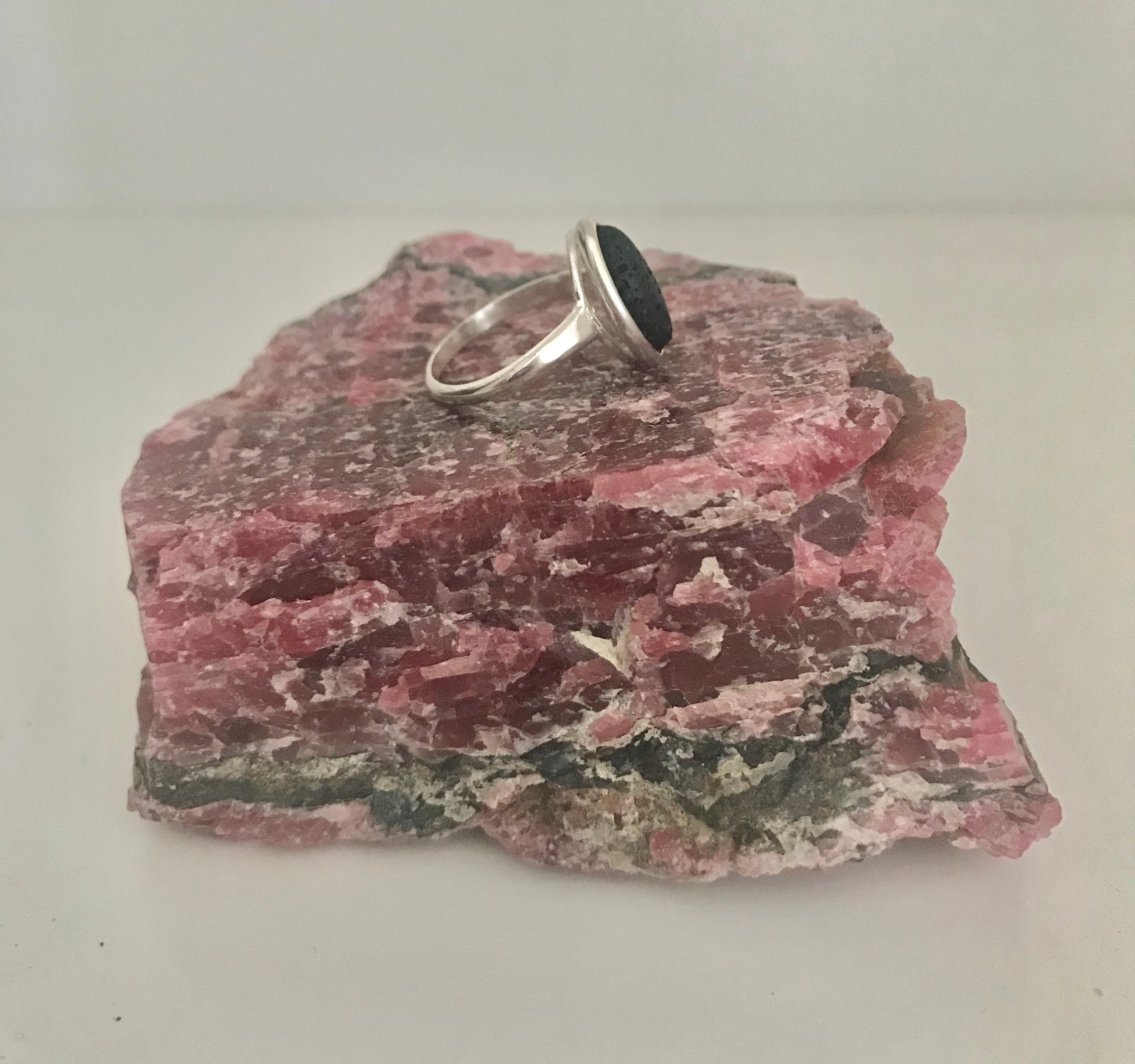 Sterling Silver Lava Aromatherapy  Diffuser Ring