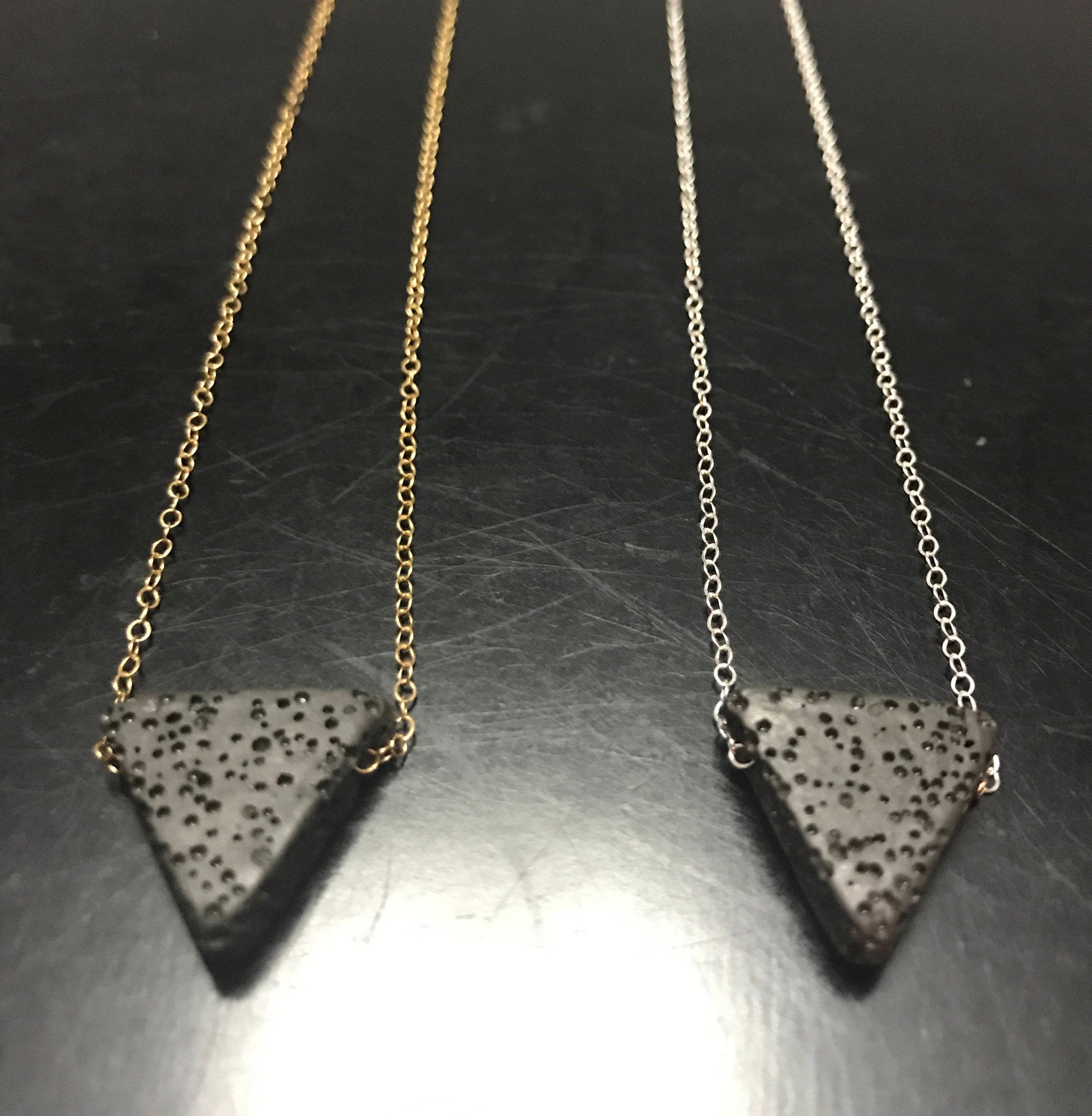 Triangle Lava Stone Diffuser Necklace