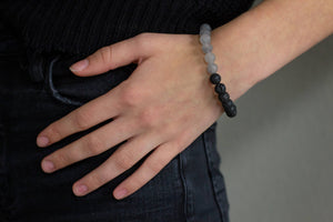 Gray Quartz Lava Diffuser Bracelet
