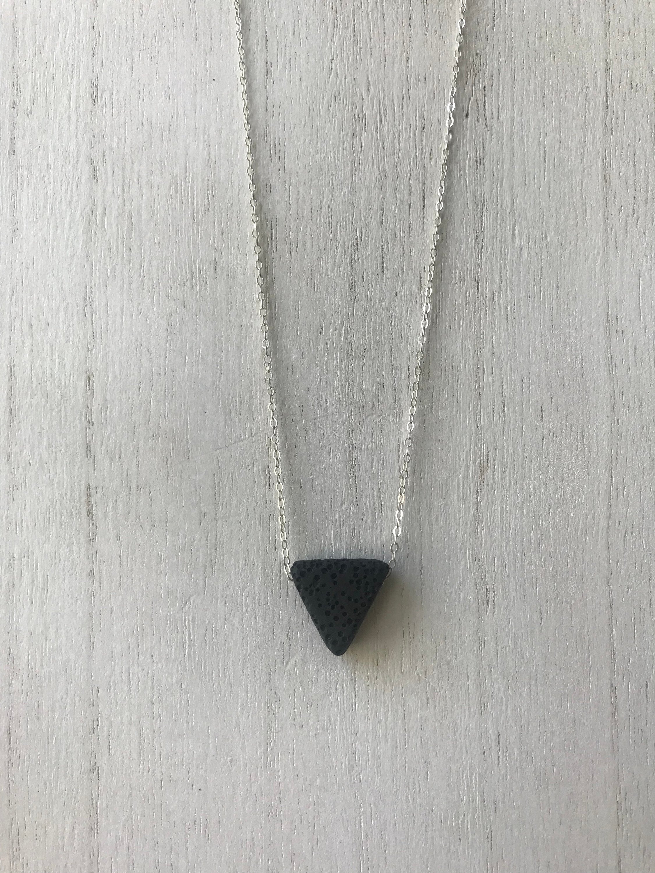 Triangle Lava Stone Diffuser Necklace